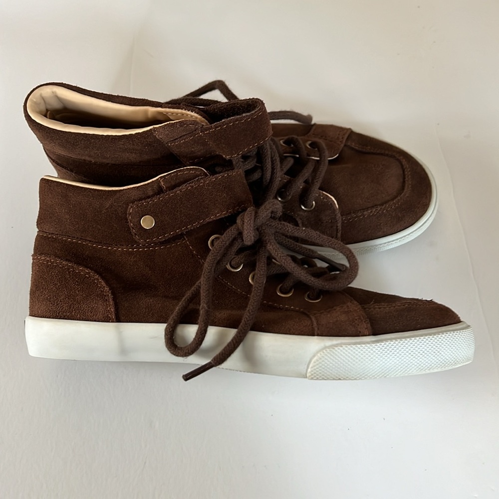 Janie And Jack Leather Sneakers Chukka Boot Brown Dress Shoes Suede Boys Size 3